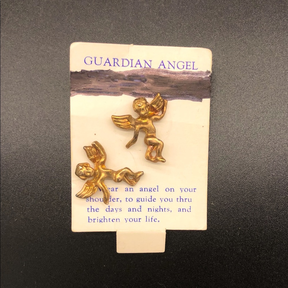 🌸2 antique guardian angels on original card🌸